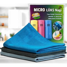 Mikrofiber Sihirli Temizlik Bezi,%100 Mikrofiber, Karışık Renk, 40x60 Cm, Süper Emici, Hızlı Kuruma, Tüy Bırakmayan, 3 Adet Belirtilmemiş