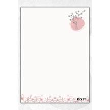 A5 Çiçek Bloknot Çizgisiz Defter - 50 Yaprak - Memopad - Notepad - Not Defteri - Not Kağıdı - 0860 Çok Renkli