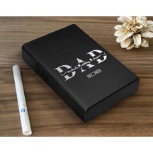 Bk Gift Kişiye Özel İsimli Tarihli  Tasarımlı Siyah Metal Sigara Tabakası