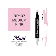 Masis Twin Çift Uçlu Marker Kalemi 137 Medium Pink