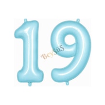 19 Rakam Folyo Balon Mavi Rengi 76 Cm