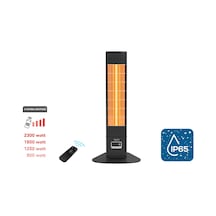 Dysis Single X Karbon Serisi IP65 Suya-Toza Dayanıklı 2300 W Siyah Uzaktan Kumandalı İç/Dış Mekan Isıtıcı