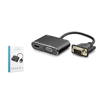 Hadron Hdx7821 Vga M To Hdmı F + Vga F Vıdeo Adaptör Siyah
