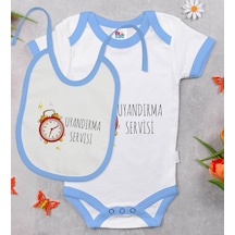 Bk Kids Uyandırma Servisi Tasarımlı Mavi Bebek Body Zıbın Ve Mama Çok Renkli