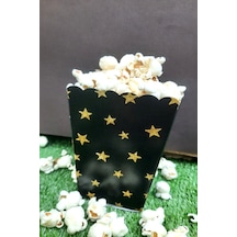 8'li Siyah Gold Yaldızlı Adam Mısır Kutusu - Popcorn Kutusu - Doğum Günü İkram Hediye - Orta Boy Standart