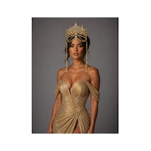 Diamond Veil Crown Alınlıklı Gelin,kına,nişan,söz,after,bride,party Taç Gold - 885835840 Gold