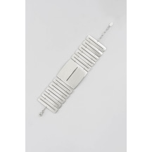 So Chic Elegant Tasarım 18 Ayar Beyaz Altın Kaplama 20 CM Gümüş Bileklik
