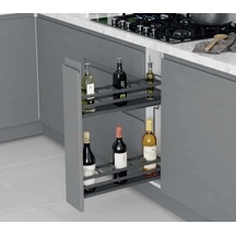 Starax 15cm Unique Box Kaymaz Yüzeyli Şişelik Çift Açılım Antrasit Sol S-2662-ub-a Çok Renkli