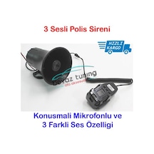 Polis Sireni Dadat 3 Sesli Mikrofonlu 12 Volt