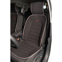 Seat Ateca Uyumlu Koltuk Minderi Ön 2'li Set Bumerang Siyah Gri Çizgili
