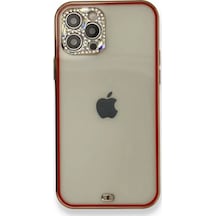 Apple İphone 12 Pro Kılıf Liva Taşlı Silikon - Kırmızı Çok Renkli