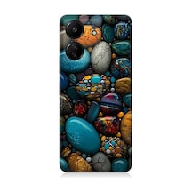 Xiaomi Redmi 13c Uyumlu Renkli Doğal Taşlar Desenli Silikon Kılıf
