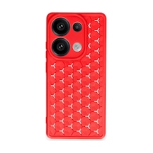 Xiaomi Redmi Note 13 Pro 4g Uyumlu Kılıf Petek Silikon Kapak - Kırmızı