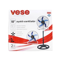 Sanayi Tipi Ayaklı Vantilatör - 5 Metal Kanatlı - 18 İnç 46 Cm Sarı