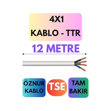 Öznur 4x1 Ttr Kablo Metre Seçenekli Beyaz - 12 Metre
