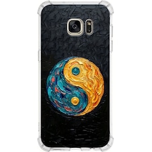 Samsung Uyumlu Galaxy S7 Edge İle Köşe Korumalı Kılıf Metamorfoz Dualite Tasarımlı Uv Baskılı Şeffaf