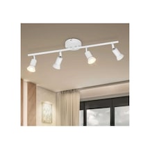 Mylights Beyaz Dörtlü Led Avize Led Spot Harekeli Avize Aplullü Siyah