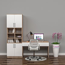 Gloss Dolaplı Çalışma Masası Suntalam Çok Renkli