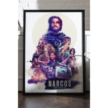 Narcos Siyah Ahşap Çerçeveli Poster, Film Duvar Tablosu