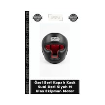 Özel Seri Kapalı Kask Suni Deri Siyah M Ulas Ekipman Motor