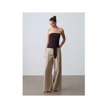 Dilvin 32841 Bağlamalı Bandeau Top Koyu Kahve