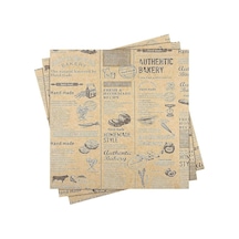 Vintage Baskılı Gıda Sunum Kağıdı Hamburger, Sandviç, Patates, Tost Ve Atıştırmalık Servis Kağıdı, Kafe Restoran Sunum Ve Paketleme Kağıdı Diğer
