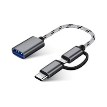 Usb 3.0 Otg To Type C Micro Usb Data Şarj Çevirici Dönüştürücü Adaptör 4901