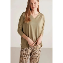 Penye Mood Yumuşak Dokulu Pijama Takımı 2833 Haki