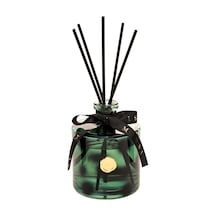 Missi Yeşil Leopar Desenli Cam Şişe Seramik Taşlı Black Vanilya Oda Kokusu 500 ML