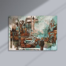 Dokunuşlarıyla Şehir: Yağlı Boya Sokak Manzarası Kanvas Tablo - 35 X 50