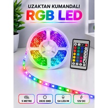 Lb Rgb Şerit Led 5 Metre 12v 2835 Smd Kumandalı Renkli Oda Ve Ev Aydınlatması