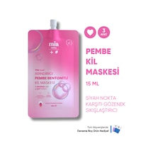 Mia Klinika Siyah Nokta Karşıtı ve Gözenek Sıkılaştırıcı Bentonitli Pembe Kil Maskesi 15 ML