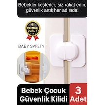 Özel Üretim Çekmece Buzdolabı Pencere Dolap Sabitleyici Çocuk Bebek Koruyucu Güvenlik Kilidi 3 Adet Çok Renkli