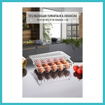 Bezos 15 Li Buzdolabı Kapaklı Yumurtalık & Buzdolabı Organizeri Dfnbez Çok Renkli