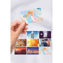 Your Lie In April Shigatsu Wa Kimi No Uso Kart Kaplama Sticker 8 Adet Çok Renkli