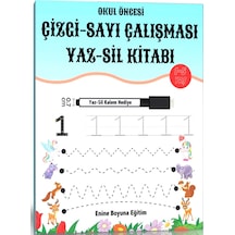 Okul Öncesi Çizgi-sayı Çalışması Yaz-sil Kitabı