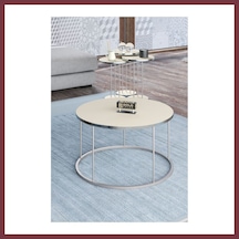 Storeşahin Gümüş Terra Sehpa Seti Krem 4'lü Shn0720