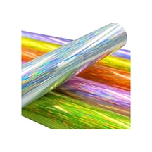 Sones 30,5 X 50 Cm Illusion Lazer Fırçalanmış Parıltılı Kendinden Yapışkanlı Vinil Gravür Etiketi Yeşil