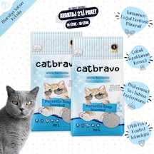 Cat Bravo Aktif Marsilya Sabun Kokulu Topaklaşan Bentonit Kedi Kumu 2 x 10 L