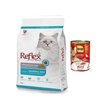 Reflex Kısırlaştırılmış Somon ve Pirinçli Yetişkin Kedi Maması 2 KG + Konserve