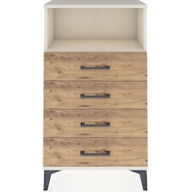Arges Komodin Tek Raflı 4 Çekmeceli 60x30x106 Aytaşı-çam Aytaşı