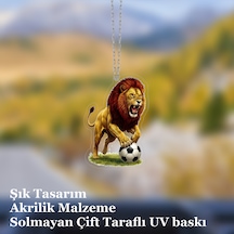 Araba Ayna Süsü, Araba Süsü, Çanta Aksesuarı - Aslan 4 - Pleksi Malzeme, Uv Baskılı - 043 8x6 Cm