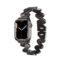 Apple Watch Uyumlu 38mm Kordon Krd-80 Metal Strap Kayış - Siyah