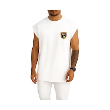Bahriyeli Collection Oversize Solotürk F16 Gösteri Ekibi Cep Ve Sırt Tasarımlı Atlet Beyaz