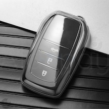 Toyota Corolla Cross Yaris Cross Ch-r Prius Rav4 Camry Prado Şeffaf Tpu Anahtar Kılıfı Beyaz