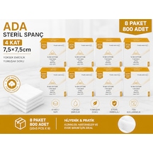 Ada Steril Spanç 4 Kat 7,5 7,5cm 100'Lü 8 Paket