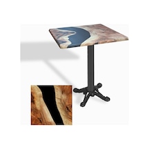 Çipa Döküm Ayak Kare Masa 60x60 Cm - Werzalit, Wermodin Ve Allzalit Tabla - Epoxy Çok Renkli