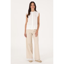 U.S. Polo Assn. Kadın Taş Çizgili Loose Fit Kanvas Pantolon 50300265-VR049