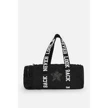 İcone Bag Çocuk Yıldız Logolu Spor Çanta, Çocuk Spor Çanta, Fermuarlı Detaylı Çocuk Spor Çanta Siyah