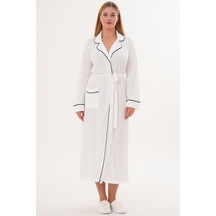 Mecit Pijama Mecit 6309 Ekru Kadın Uzun Sabahlık